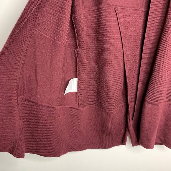 Lululemon Sit in Lotus Heathered Plum Cardigan Wrap Sweater Burgundy Wool 4 - Picture 11 of 13
